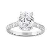 LADIES RING 2 1/2CT ROUND/OVAL DIAMOND 14K WHITE GOLD (CENTER STONE OVAL DIAMOND 2CT )